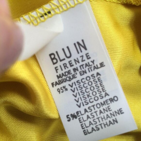 NWOT BLU In Firenze Yellow Halter-Neck  Backless Top Made in Italy. - Picture 6 of 6